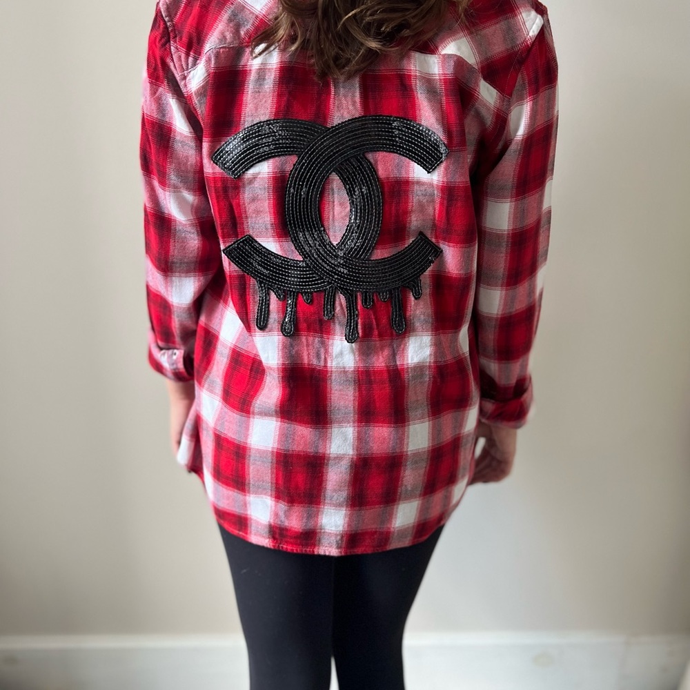 Sequin Flannel Size Small - image 2